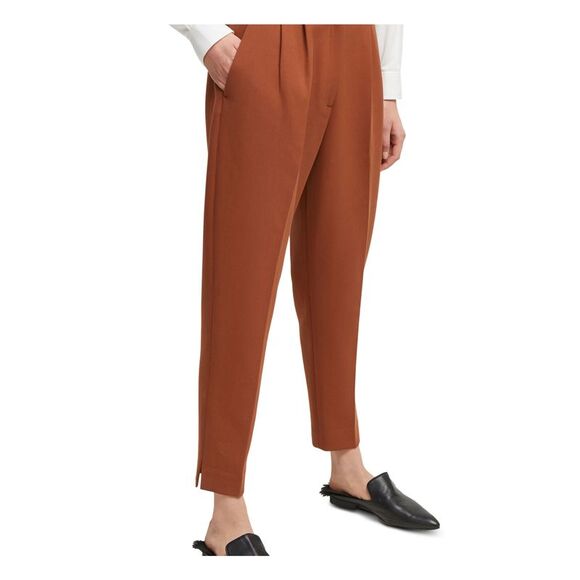 FRENCH CONNECTION Pants - FRENCH CONNECTION Womens Brown High-rise Wear To Work Straight leg Pants 6